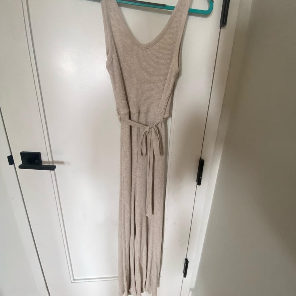 Ribbed Slouch Sleeveless Jumpsuit